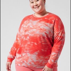 Athleta Coral Tie-Dye Sweatshirt